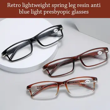 Akių apsauga Nuo mėlynos šviesos skaitymo akiniai Mėlynųjų spindulių blokavimas Kompiuteris Hiperopijos akiniai Ultralight Kvadratiniai akiniai Vyrai Moterys