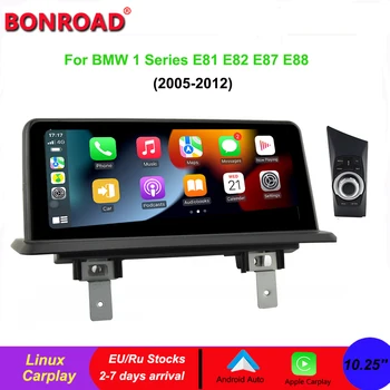 Bonroad 10.25 BMW E87 Linux automobilinė multimedija, skirta BMW 1 serijos E81 E82 E87 E88 belaidis Apple CarPlay Android Auto IPS jutiklinis ekranas