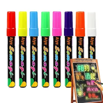 Fluorescenciniai žymekliai juodos lentos dažymo žymekliams 8 spalvų dažų rašikliai Meno reikmenys Meno žymekliai su ryškiomis spalvomis