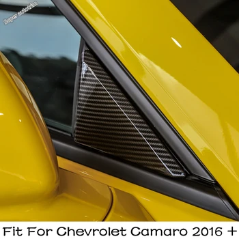 Išorinio lango stulpas Priekinių durų trikampio dangtelio apdaila 2PCS Chevrolet Camaro 2016 - 2022 Anglies pluošto išoriniai priedai