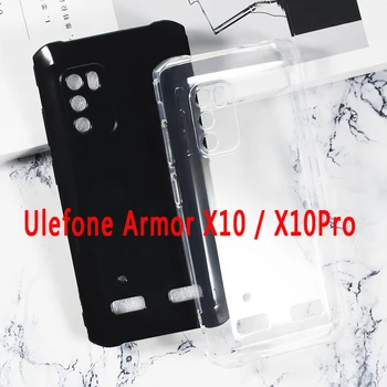 dėklas Ulefone Armor X10 Pro dangteliui Silikoninė nugarėlė minkšta TPU skaidrus baltas apsauginis apvalkalas Funda Ulefone šarvams X 10 dėklas