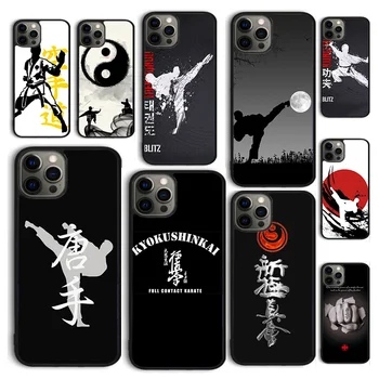 Autumu Oyama Kyokushin Karate taiji telefono dėklo dangtelis iPhone 15 12 mini XS XR 11 13 14 Pro Max SE2020 Apple 6 7 8 Plus Coque