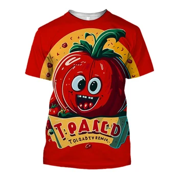 Fashion 3D Print marškinėliai su pomidorais vyrams Pasivykite Jesus O-neck Oversized marškinėliai Vintage Hip Hop trumpomis rankovėmis Tops