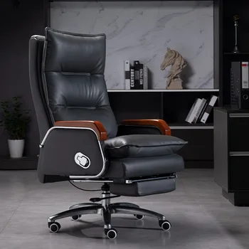Svetainė Pasukama biuro kėdė Patogi ergonomiška studija Odinė biuro kėdė Atlošas Chaise de Bureau Modernūs baldai