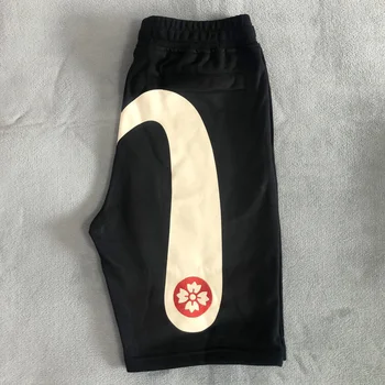 Harajuku Y2K Vyriški gimnastikos šortai Evisued šortai Casual Japanese Fashion Brand M Printed Wide Leg Shorts Summer Men Clothing